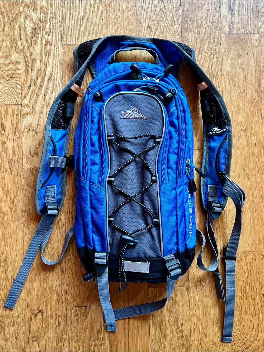 High Sierra Royal Blue Men's Hydration Backpack with Gray Accents